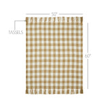 Golden Wheat Woven Check Throw Blanket with Fringe 50x60