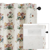 Rosehill Cottage Floral & Gingham Ruffled Cotton Swag Curtain Set - 36x36x16 Dusty Rose & Natural Window Drapes