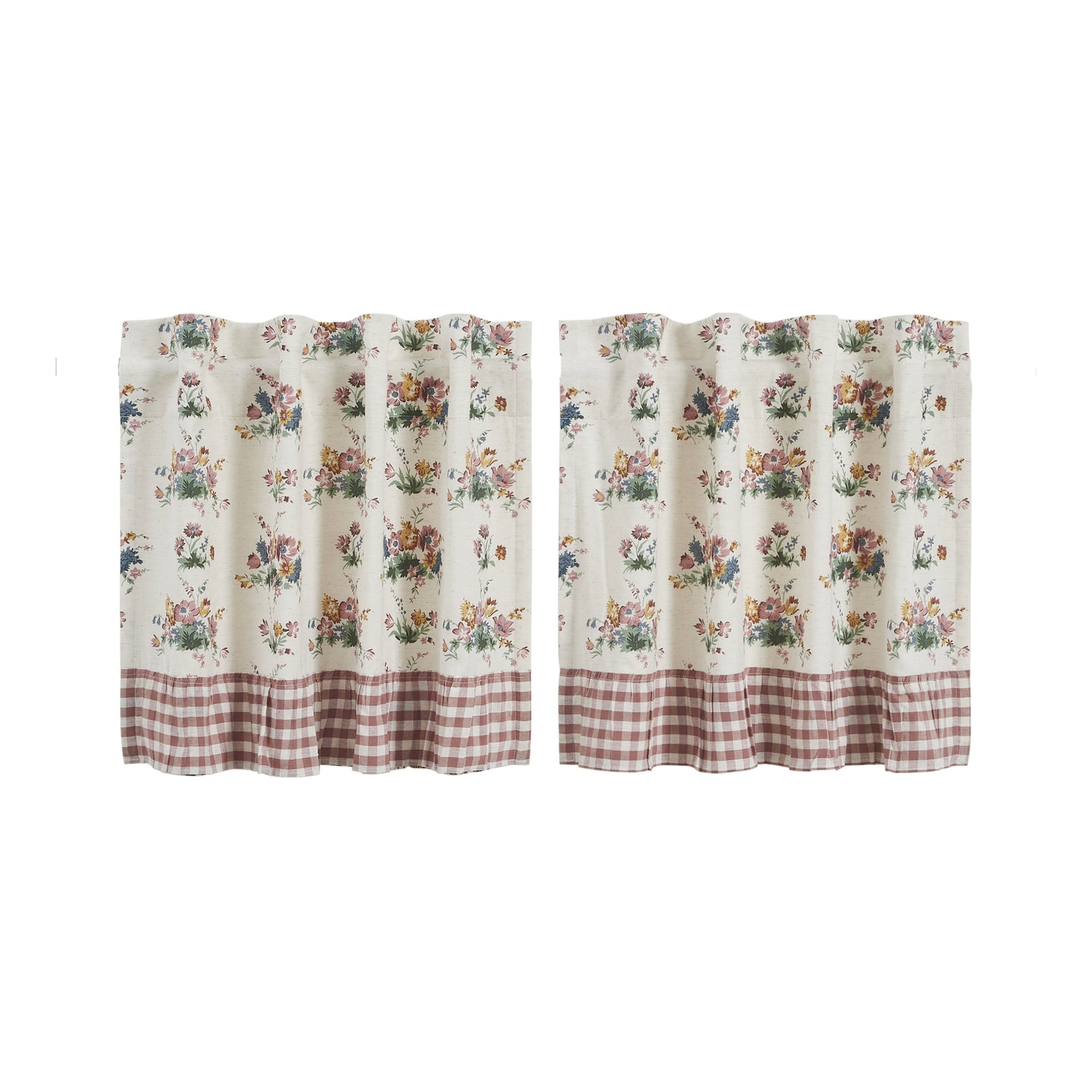 Rosehill Cottage Floral & Gingham Ruffled Cotton Tier Set