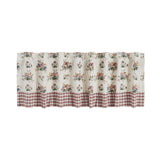 Rosehill Cottage Floral & Gingham Ruffled Cotton Window Valance - 19x72 Dusty Rose & Natural Valance