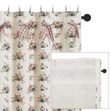 Rosehill Cottage Floral & Gingham Ruffled Cotton Shower Curtain - 72x72 Dusty Rose & Natural Bathroom Decor