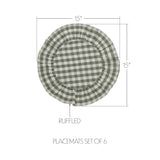 Rosehill Cottage Round Ruffled Cotton Placemats - Set of 6 - 15 in