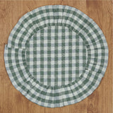 Rosehill Cottage Round Ruffled Cotton Placemats - Set of 6 - 15 in