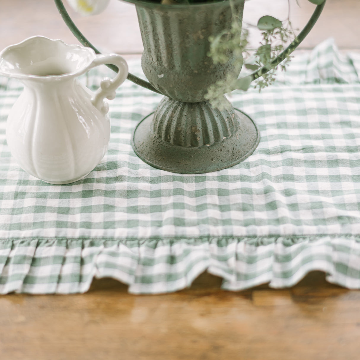 Rosehill Cottage Ruffled Cotton Table Runner
