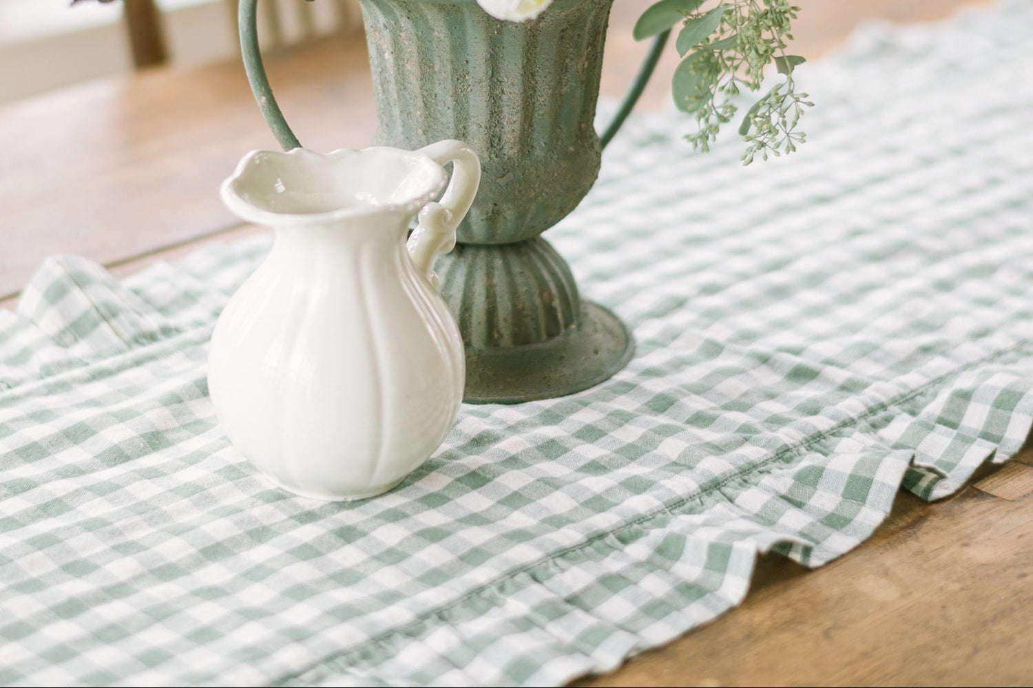 Rosehill Cottage Ruffled Cotton Table Runner