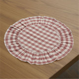Rosehill Cottage Round Ruffled Cotton Placemats - Set of 6 - 15 in