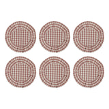 Rosehill Cottage Round Ruffled Cotton Placemats - Set of 6 - 15 in