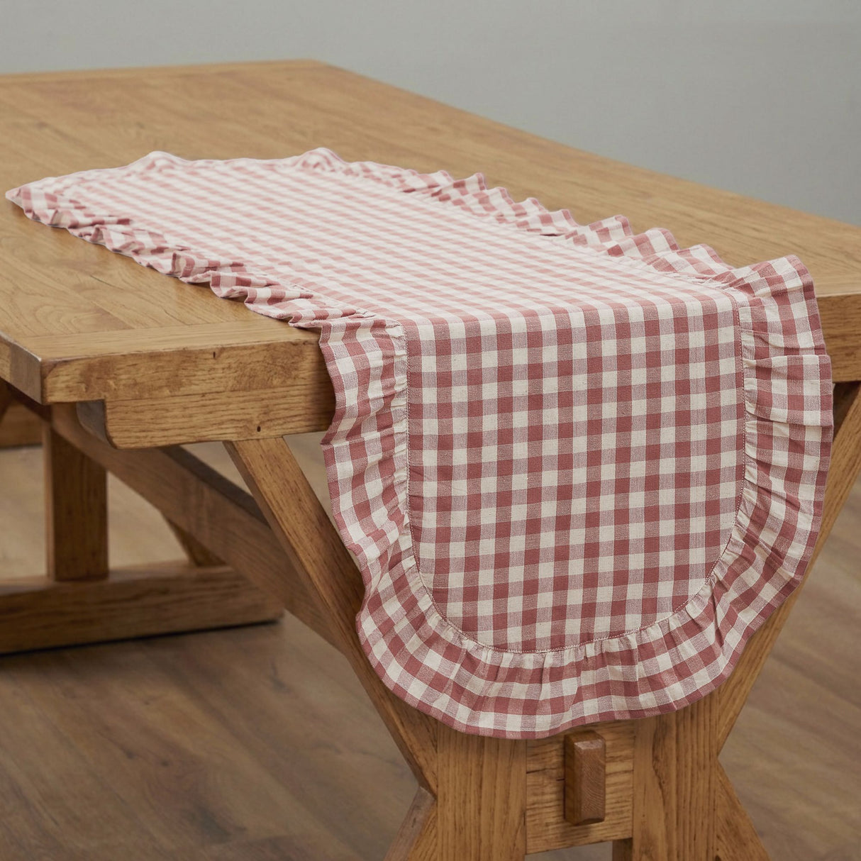 Rosehill Cottage Ruffled Cotton Table Runner