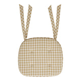 Golden Wheat Gingham Cotton Chair Pad - 15.5x17 Cushioned Seat Cushion - VHC Brands
