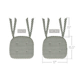 Deep Moss Green Gingham Cotton Chair Pad - 15.5x17 Cushioned Seat Cushion - VHC Brands