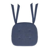 Vintage Indigo Blue Chambray Cotton Chair Pad - 15.5x17 Cushioned Seat Cushion - VHC Brands