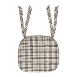 Linen & Black Plaid Cotton Chair Pad - 15.5x17 Cushioned Seat Cushion - VHC Brands