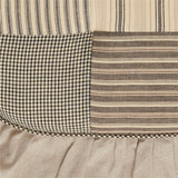 Sawyer Mill Charcoal Patchwork Cotton Chair Pad - 15.5x17 Cushioned Seat Cushion - VHC Brands
