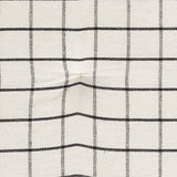 Black White Ivory Windowpane Check Woven Chair Pad - 15.5x17 Rustic Farmhouse Seat Cushion with Ties