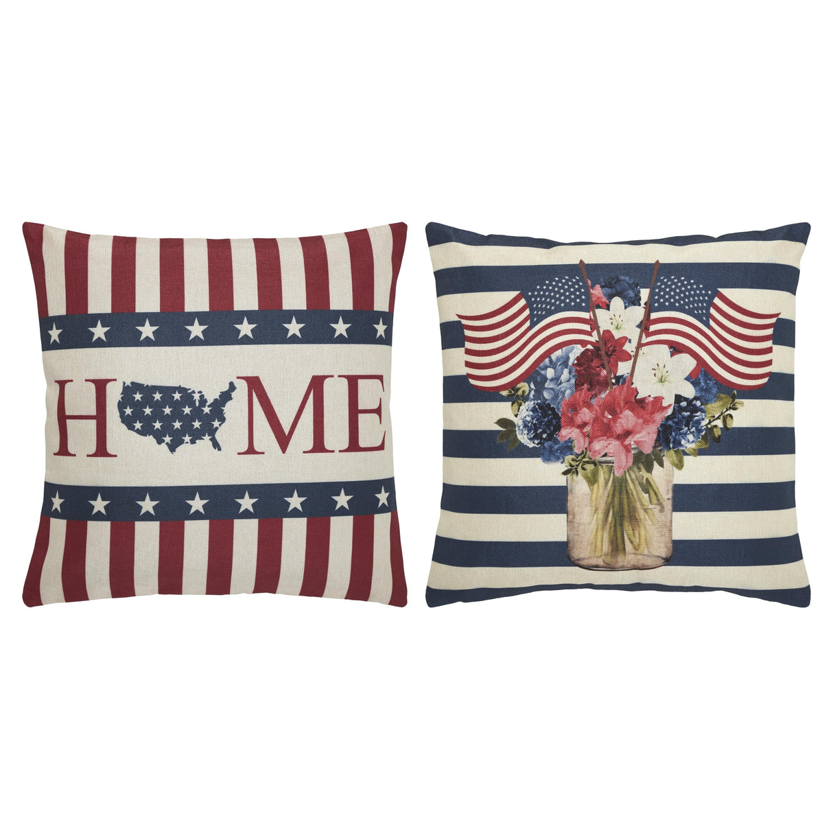 God Bless America Pillow Cover Set of 2 18Lx18W