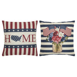 God Bless America Pillow Cover Set of 2 18Lx18W