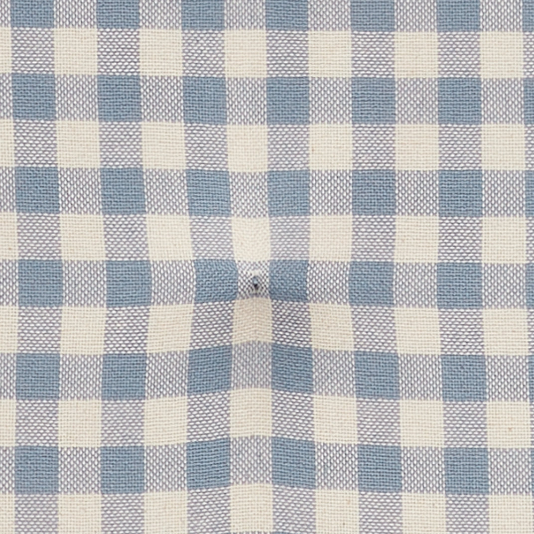 Cottage Blue Checked Woven Chair Pad with Ties - 15.5x17 Farmhouse Cottage Seat Cushion