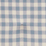 Cottage Blue Checked Woven Chair Pad with Ties - 15.5x17 Farmhouse Cottage Seat Cushion