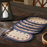 My Country Oval Placemat Stencil Stars Set of 6 10x15