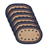My Country Oval Placemat Stencil Stars Set of 6 10x15