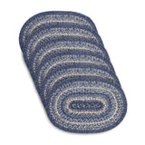 Great Falls Blue Jute Oval Placemat Set of 6 10x15