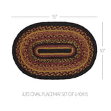 Heritage Farms Jute Oval Placemat Set of 6 10x15