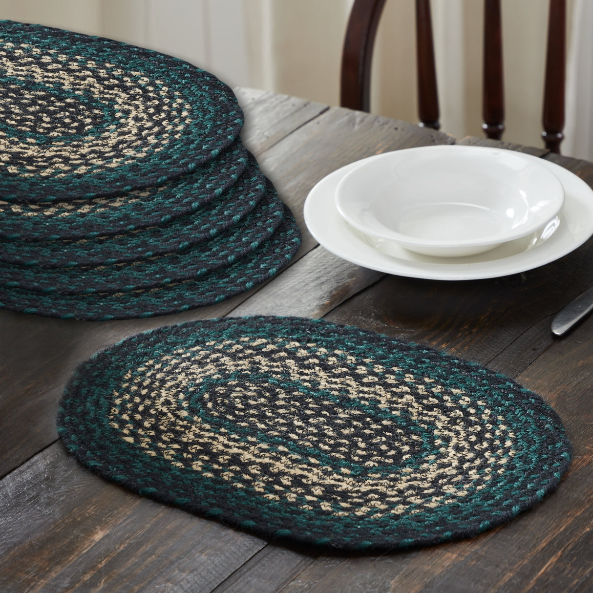 Pine Grove Jute Oval Placemat Set of 6 10x15