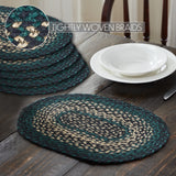 Pine Grove Jute Oval Placemat Set of 6 10x15