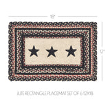 Colonial Star Jute Rect Placemat Set of 6 12x18