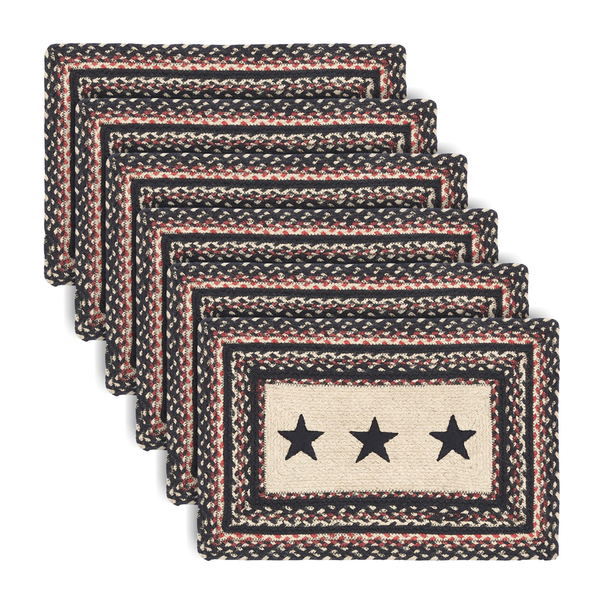 Colonial Star Jute Rect Placemat Set of 6 12x18