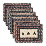 Colonial Star Jute Rect Placemat Set of 6 12x18