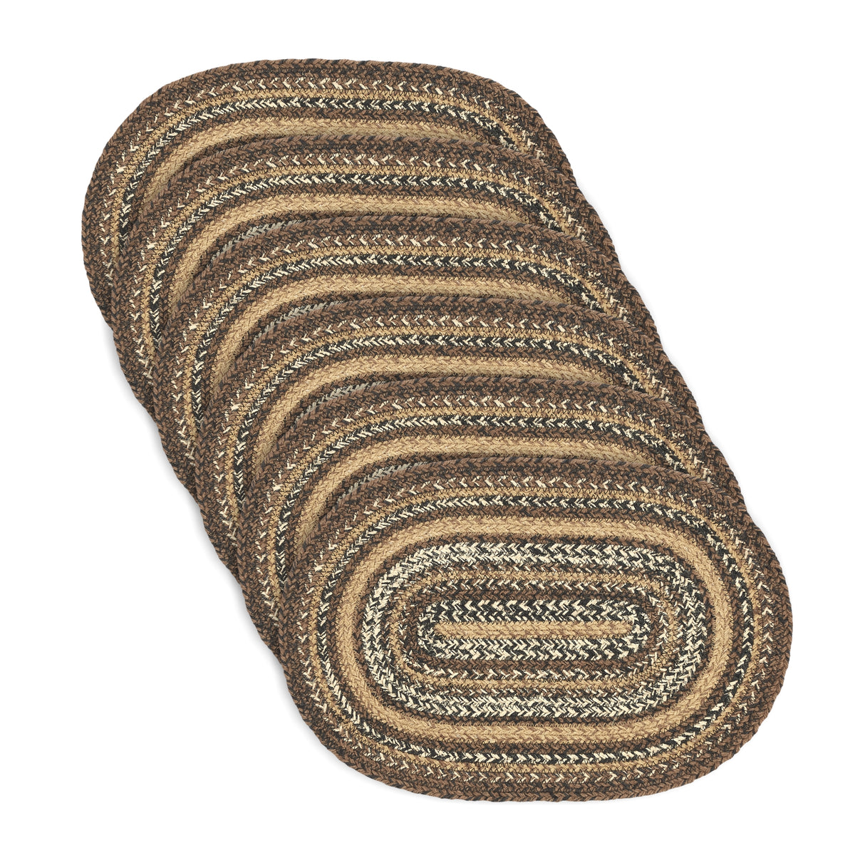 Espresso Jute Oval Placemat Set of 6 12x18