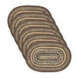 Espresso Jute Oval Placemat Set of 6 12x18