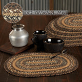 Espresso Jute Oval Placemat Set of 6 12x18