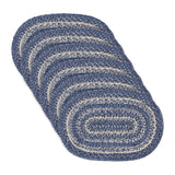 Great Falls Blue Jute Oval Placemat Set of 6 12x18