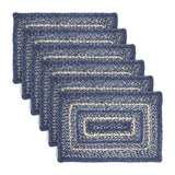 Great Falls Blue Jute Rect Placemat Set of 6 12x18