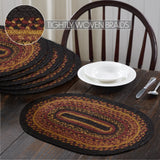 Heritage Farms Jute Oval Placemat Set of 6 12x18