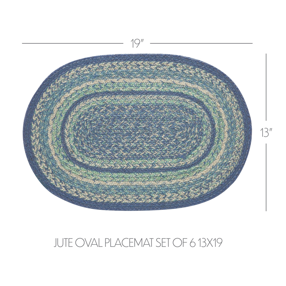Jolie Jute Oval Placemat Set of 6 13x19