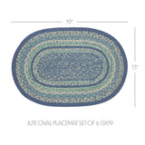 Jolie Jute Oval Placemat Set of 6 13x19