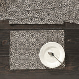 Custom House Black Tan Jacquard Placemat Set of 6 13x19