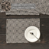 Custom House Black Tan Jacquard Placemat Set of 6 13x19