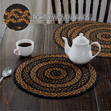 Black & Tan Jute Trivet 15 inch Diameter Set of 3