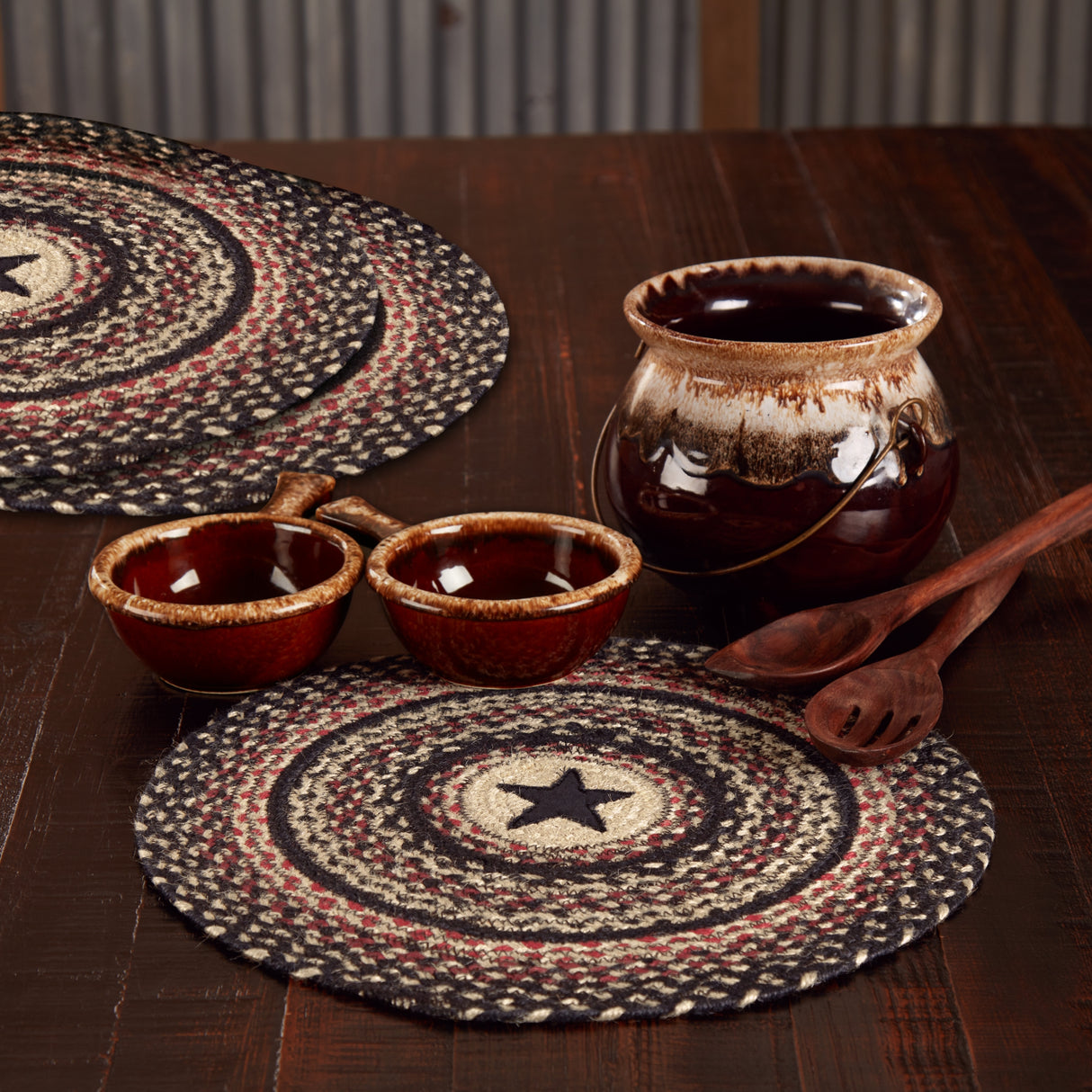 Colonial Star Jute Trivet 15 inch Diameter Set of 3