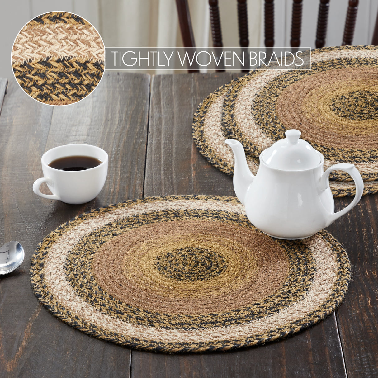 Kettle Grove Jute Trivet 15 inch Diameter Set of 3