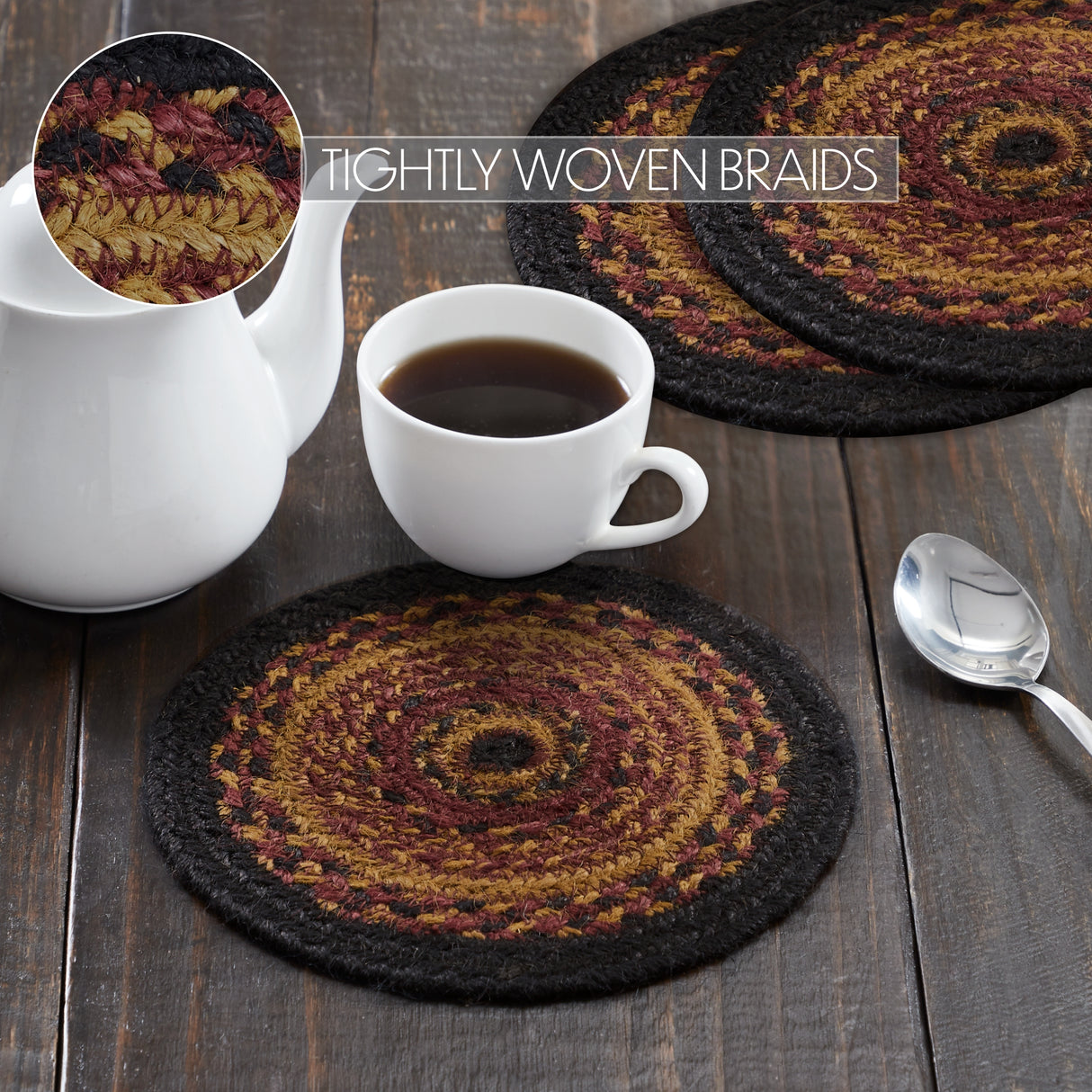 Heritage Farms Jute Trivet 8 inch Diameter Set of 3