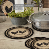 Sawyer Mill Charcoal Poultry Jute Trivet 8 inch Diameter Set of 3