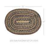 Espresso Jute Oval Placemat Set of 6 10x15