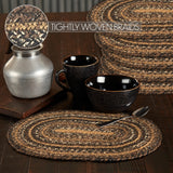 Espresso Jute Oval Placemat Set of 6 10x15