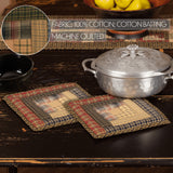 Tea Cabin Pot Holder Patchwork Set of 2 8x8