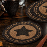 Farmhouse Jute Trivet Stencil Star 8, Set of 3